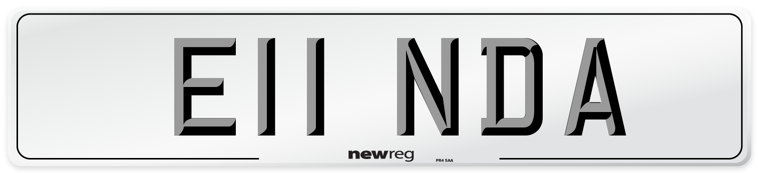 E11 NDA Number Plate from New Reg
